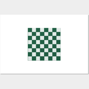 Minimal Checkerboard - Grass Green Posters and Art